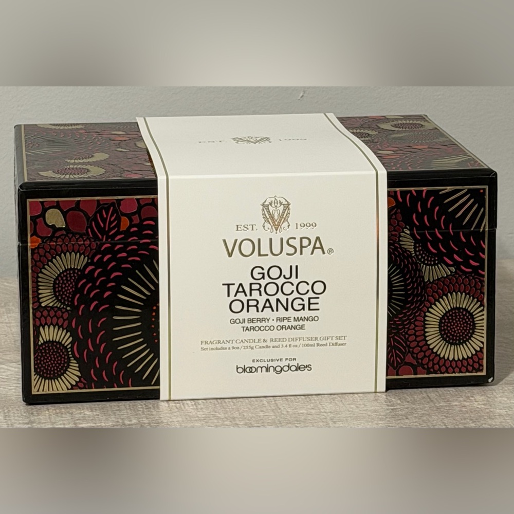 Voluspa Goji Tarocco Orange Candle & Reed Diffuser Gift Set - Picture 2 of 6